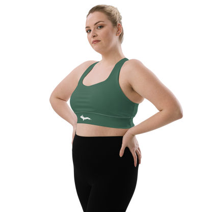 Michigan Upper Peninsula Longline Sports Bra (w/ UP Outline) | Ginger Ale Green