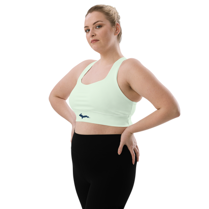 Michigan Upper Peninsula Longline Sports Bra (w/ UP Outline) | Dew Green