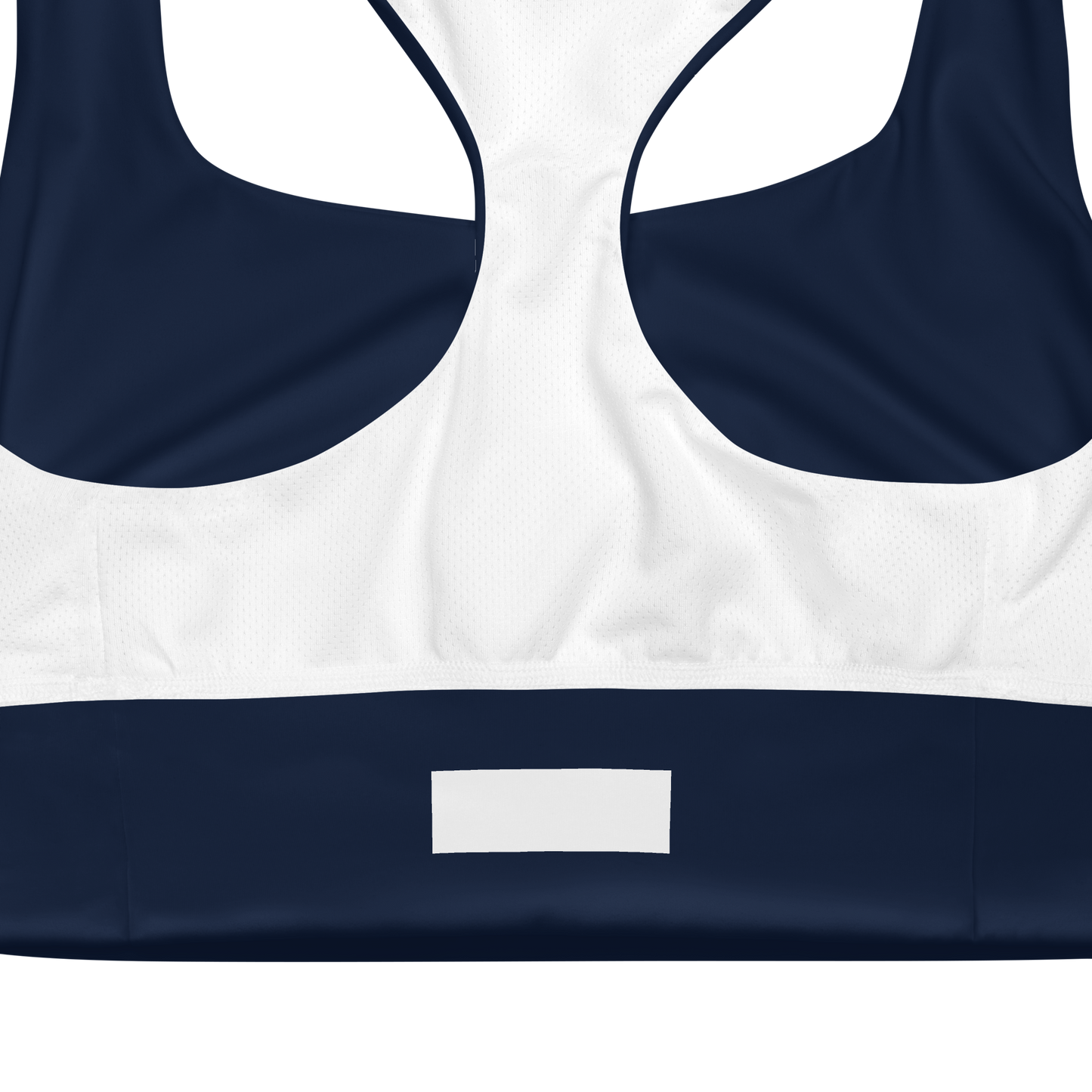 Michigan Upper Peninsula Longline Sports Bra (w/ UP USA Flag Outline) | Navy