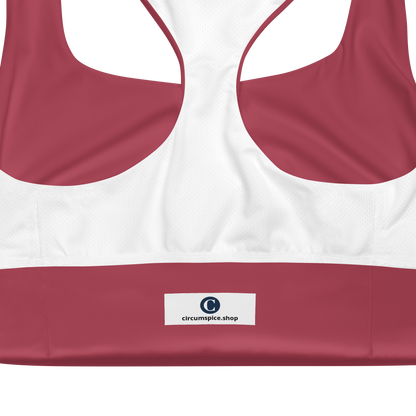 Michigan Upper Peninsula Longline Sports Bra (w/ UP USA Flag) | Popstar Pink