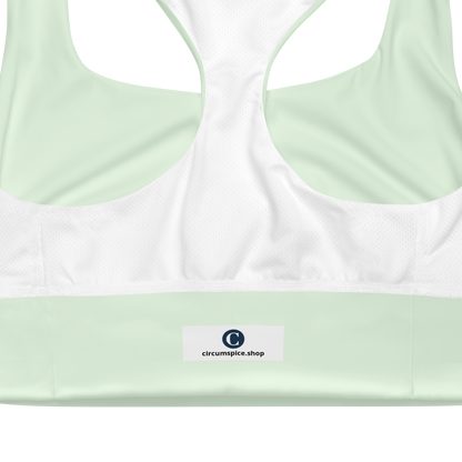 Michigan Upper Peninsula Longline Sports Bra (w/ UP USA Flag) | Dew Green