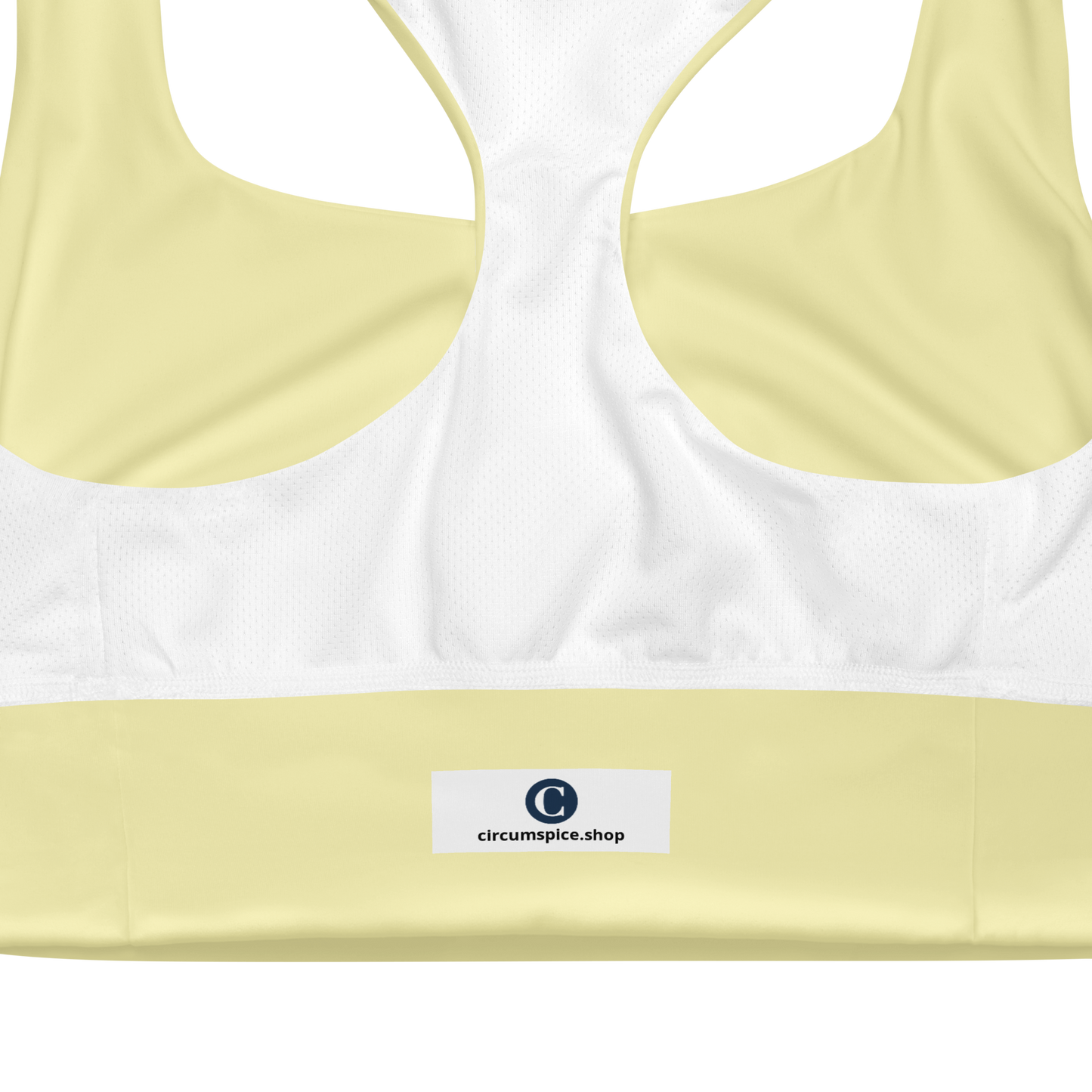 Michigan Upper Peninsula Longline Sports Bra (w/ UP USA Flag) | Canary Yellow