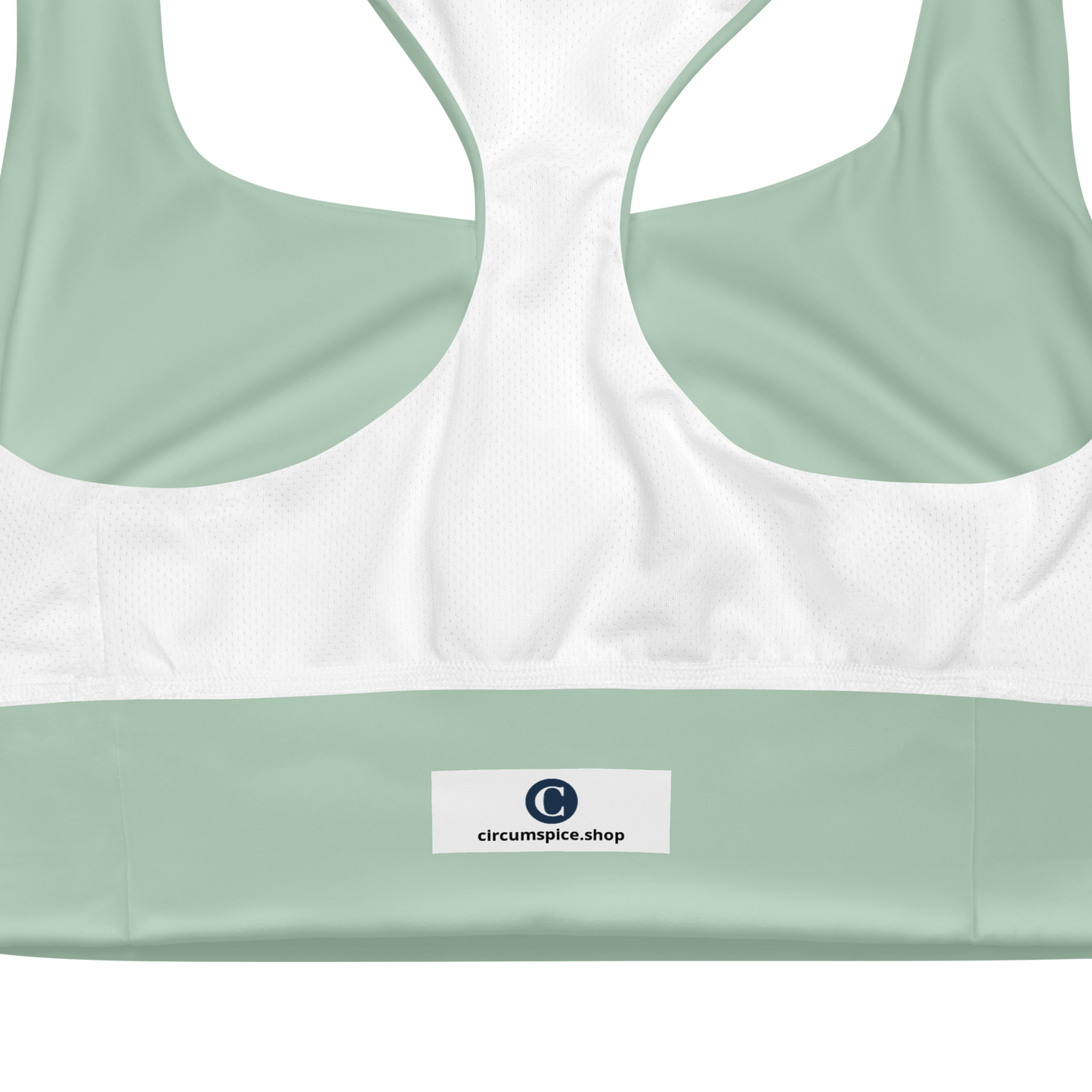 Michigan Upper Peninsula Longline Sports Bra (w/ UP USA Flag) | Sea Green