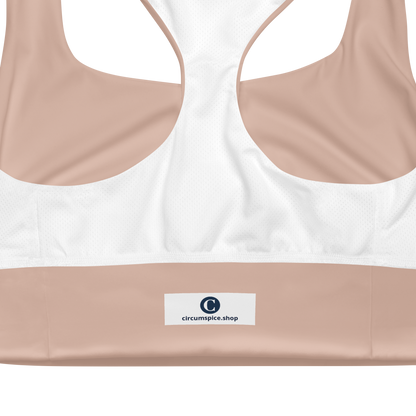 Michigan Upper Peninsula Longline Sports Bra (w/ UP USA Flag) | Rose Gold