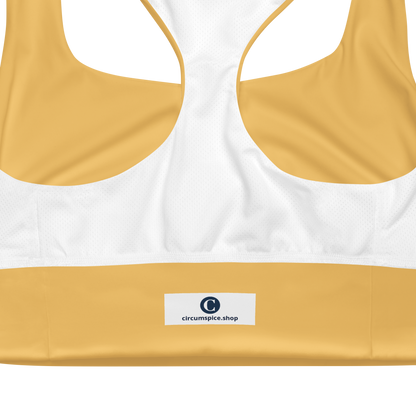 Michigan Upper Peninsula Longline Sports Bra (w/ UP USA Flag) | Citrine