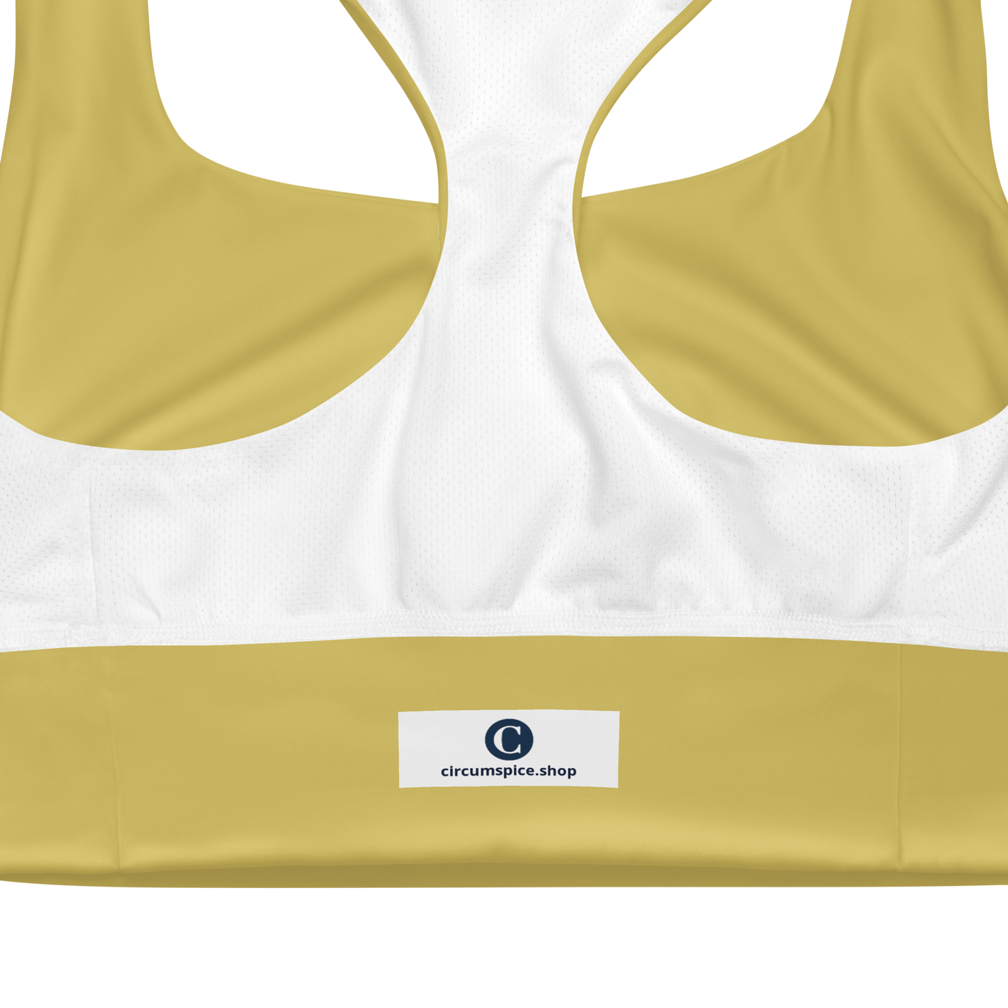 Michigan Upper Peninsula Longline Sports Bra (w/ UP USA Flag) | Plum Yellow