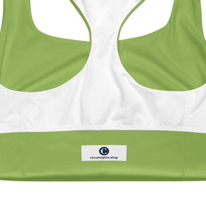 Michigan Upper Peninsula Longline Sports Bra (w/ UP USA Flag) | Gooseberry Green