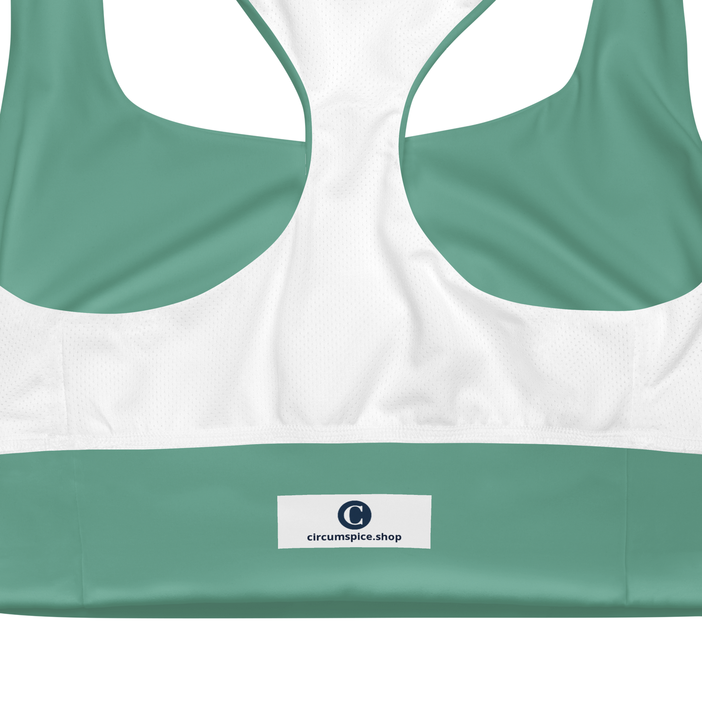 Michigan Upper Peninsula Longline Sports Bra (w/ UP USA Flag) | Tea Green