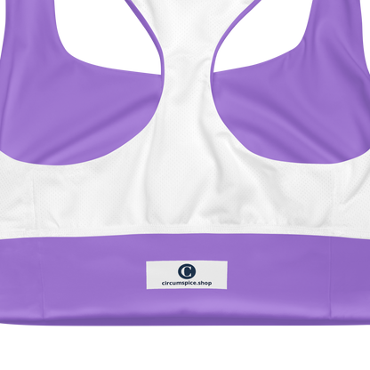 Michigan Upper Peninsula Longline Sports Bra (w/ UP USA Flag) | Lavander