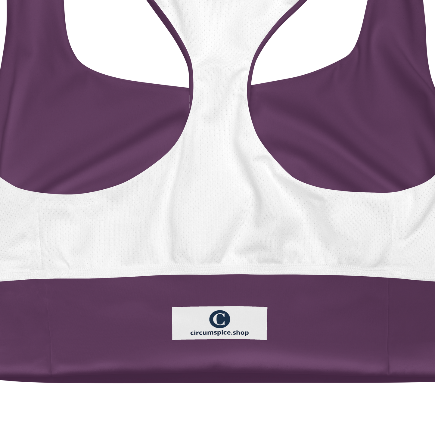 Michigan Upper Peninsula Longline Sports Bra (w/ UP USA Flag) | Plum