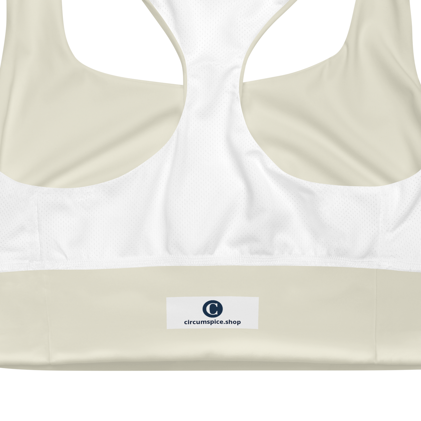 Michigan Upper Peninsula Longline Sports Bra (w/ UP USA Flag) | Ivory Color