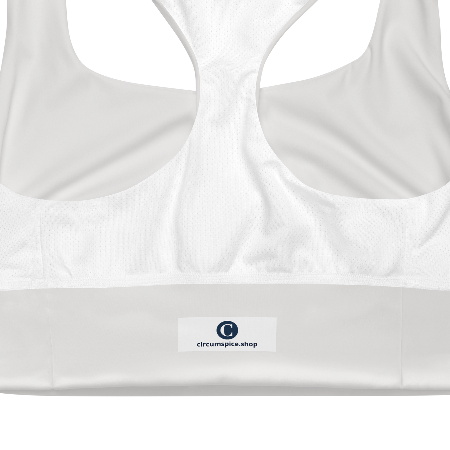 Michigan Upper Peninsula Longline Sports Bra (w/ UP USA Flag) | Birch Bark White