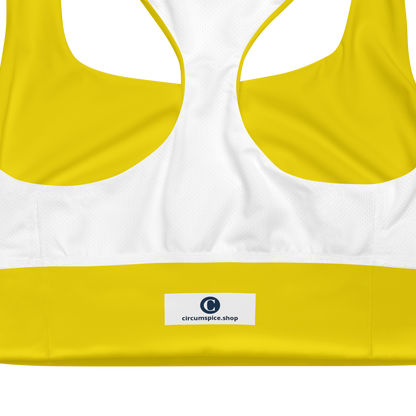 Michigan Upper Peninsula Longline Sports Bra (w/ UP USA Flag) | Gadsden Yellow