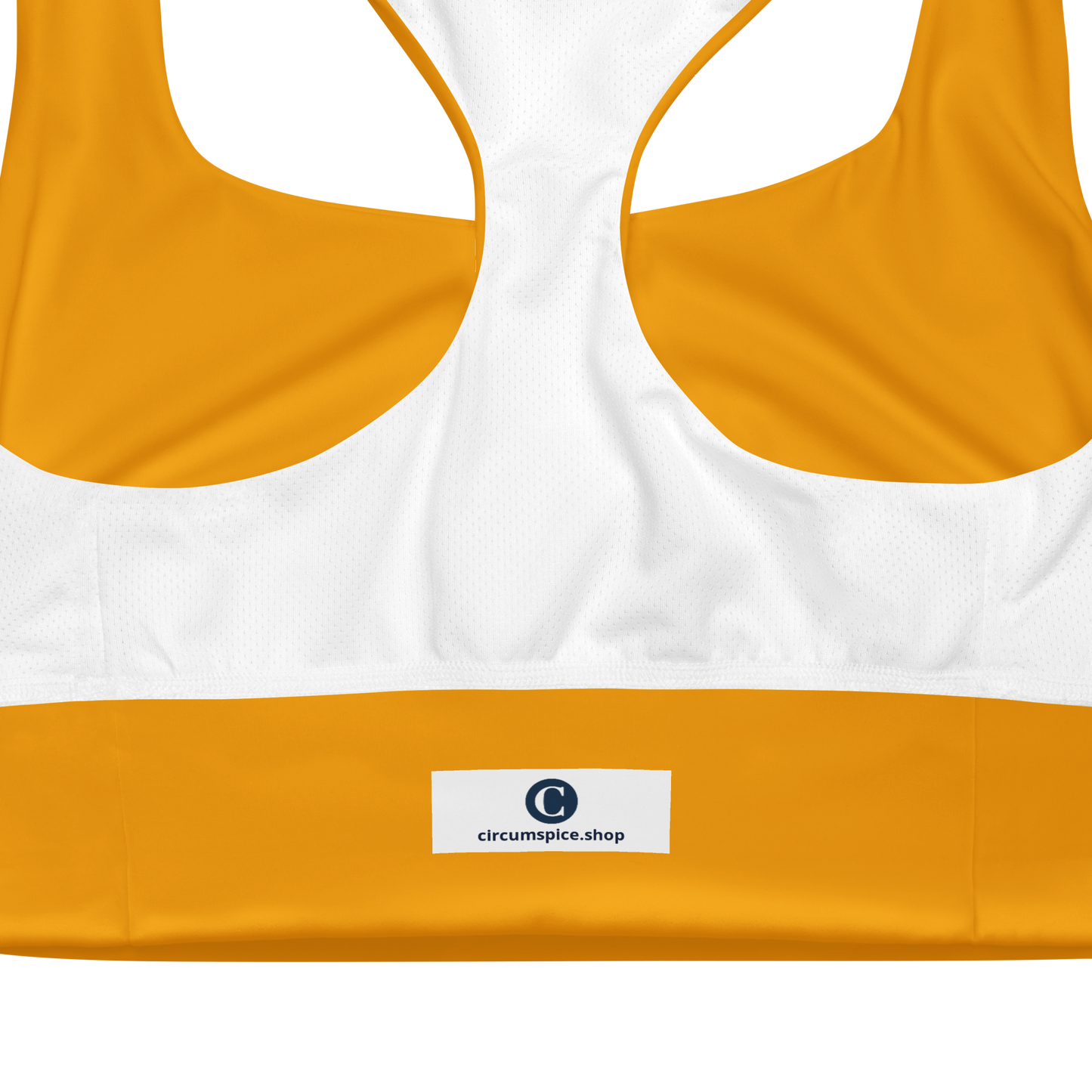 Michigan Upper Peninsula Longline Sports Bra (w/ UP USA Flag) | Birch Leaf Orange