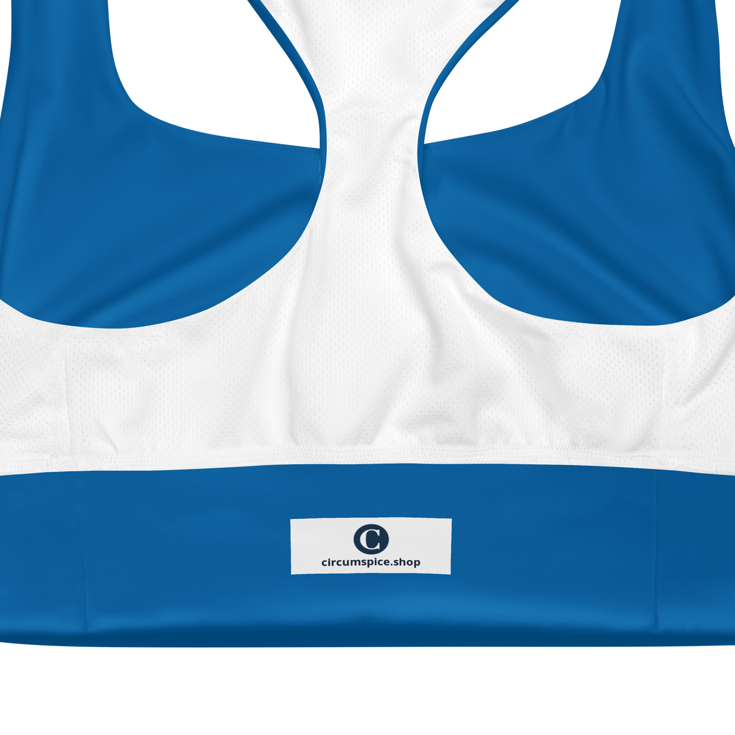 Michigan Upper Peninsula Longline Sports Bra (w/ UP Outline) | Azure