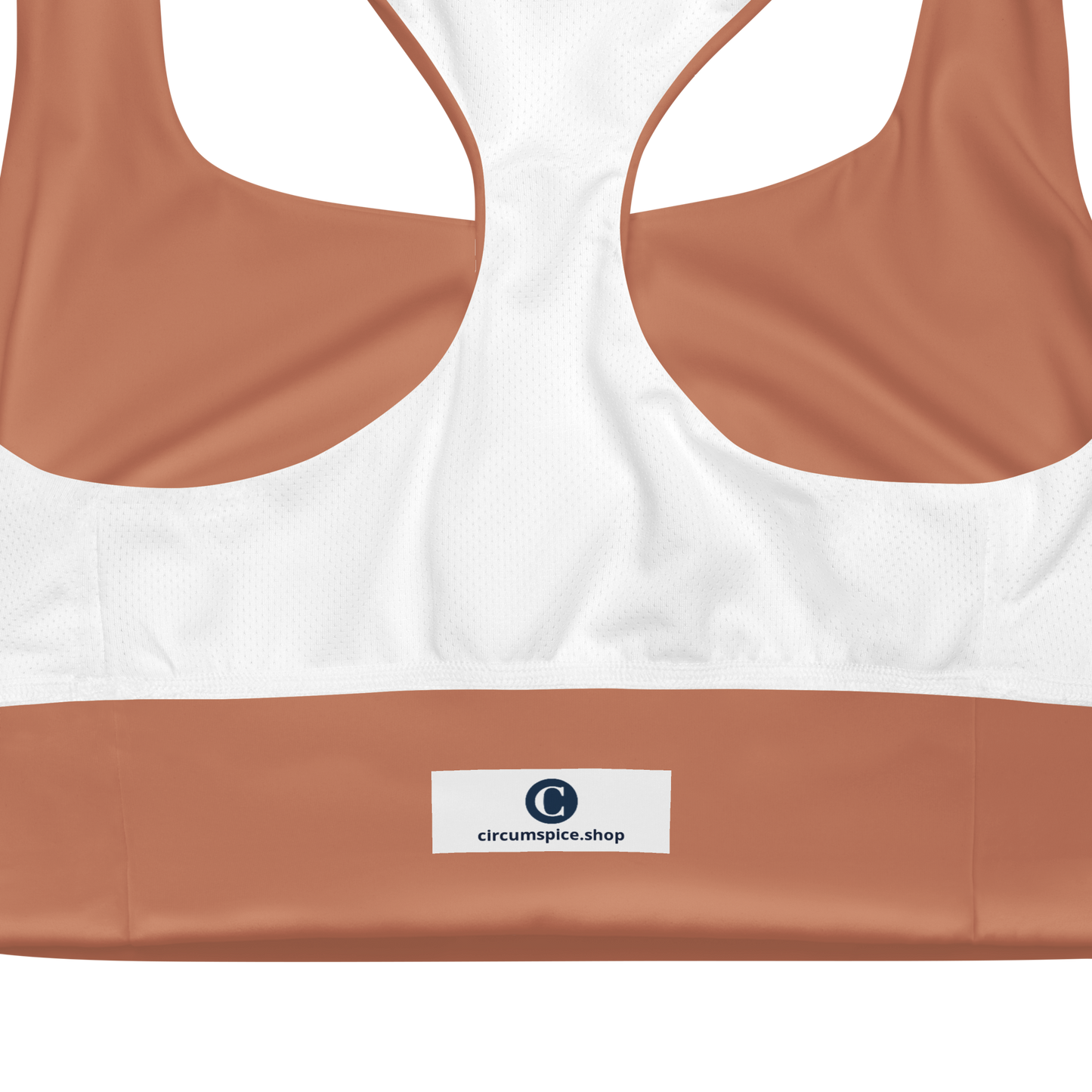 Michigan Upper Peninsula Longline Sports Bra (w/ UP Outline) | Copper Color