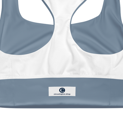 Michigan Upper Peninsula Longline Sports Bra (w/ UP Outline) | B-24 Grey