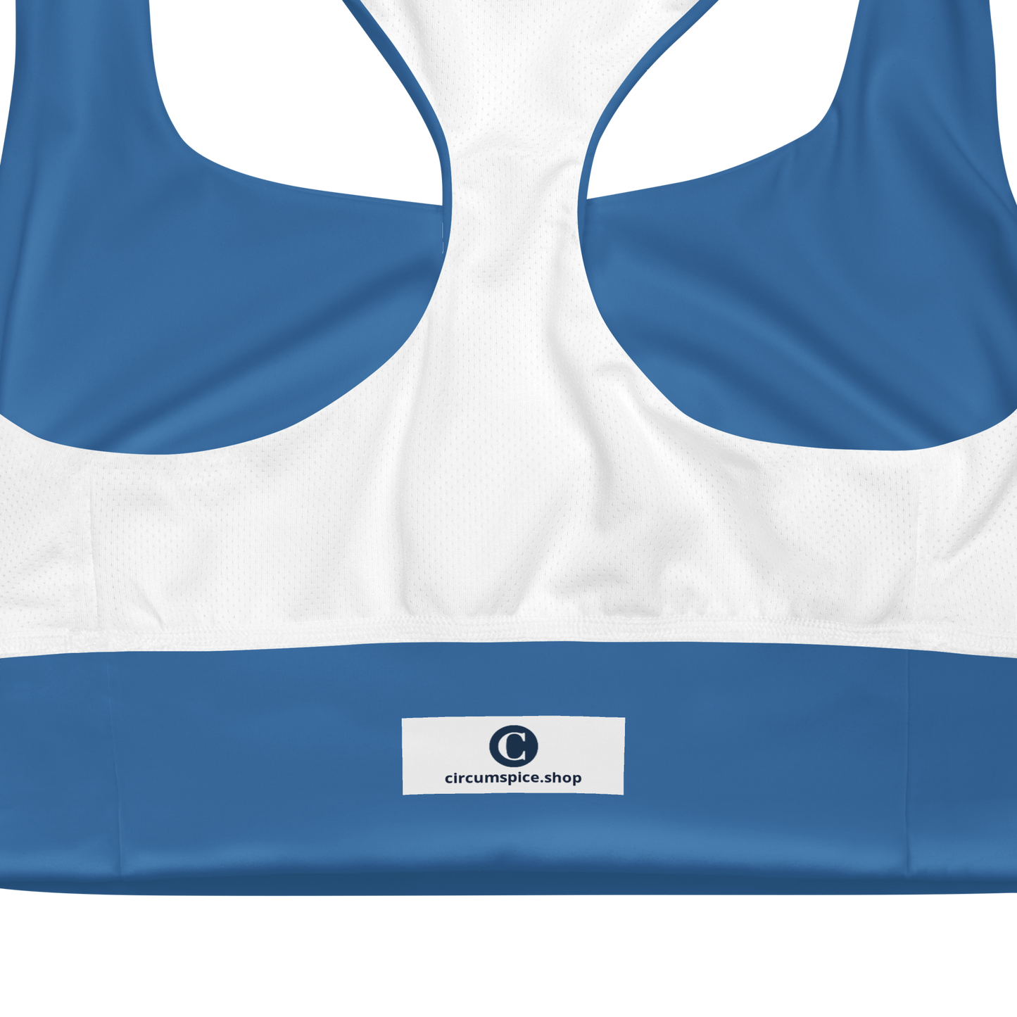 Michigan Upper Peninsula Longline Sports Bra (w/ UP Outline) | Lake Superior Blue