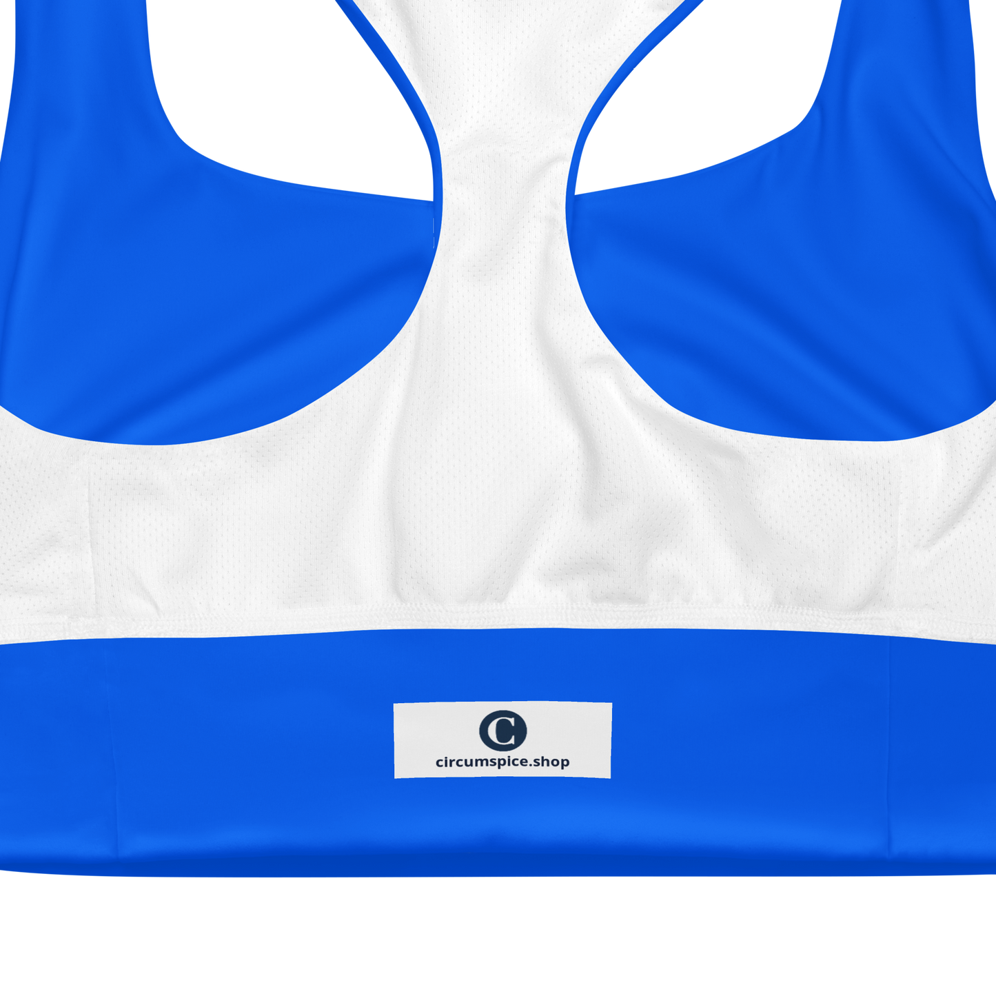 Michigan Upper Peninsula Longline Sports Bra (w/ UP Outline) | Motor Town Blue