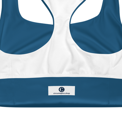 Michigan Upper Peninsula Longline Sports Bra (w/ UP Outline) | Blueberry