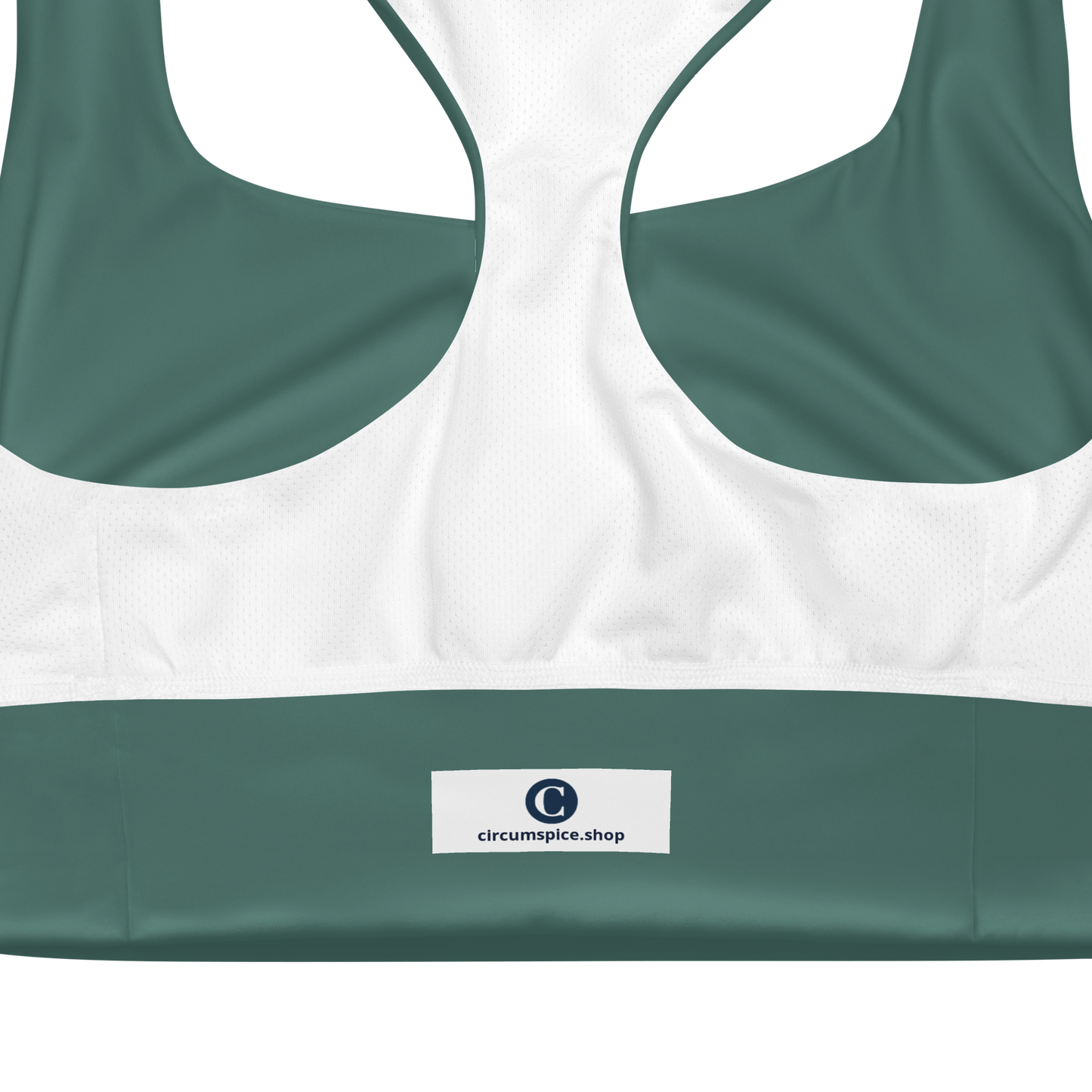 Michigan Upper Peninsula Longline Sports Bra (w/ UP Outline) | Copper Green