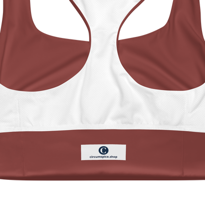 Michigan Upper Peninsula Longline Sports Bra (w/ UP Outline) | Ore Dock Red