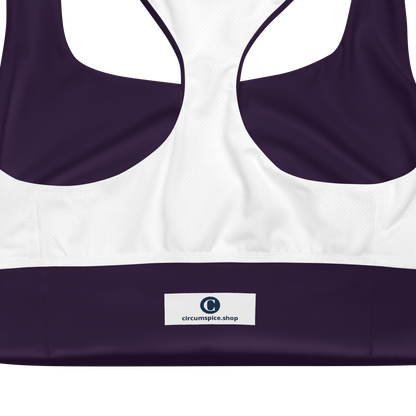 Michigan Upper Peninsula Longline Sports Bra (w/ UP Outline) | Blackcurrant