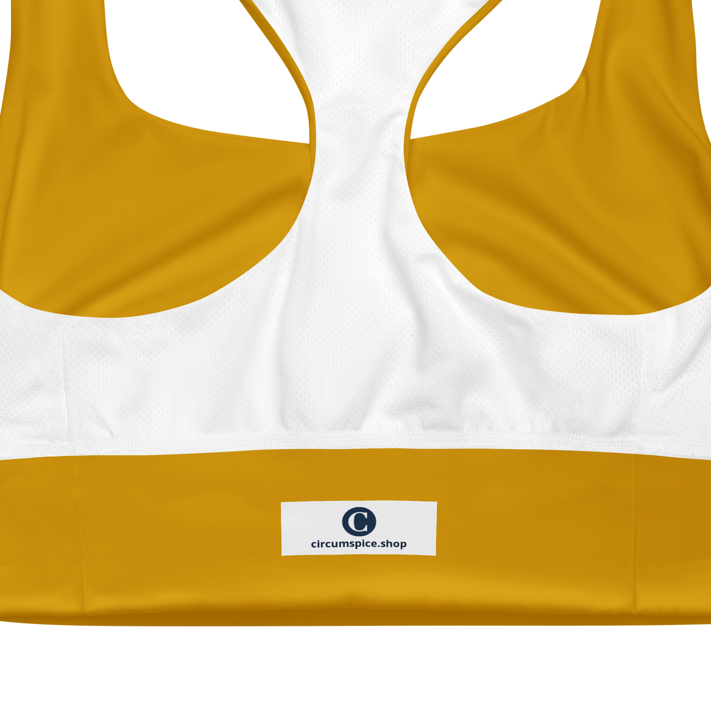 Michigan Upper Peninsula Longline Sports Bra (w/ UP Outline) | Gold