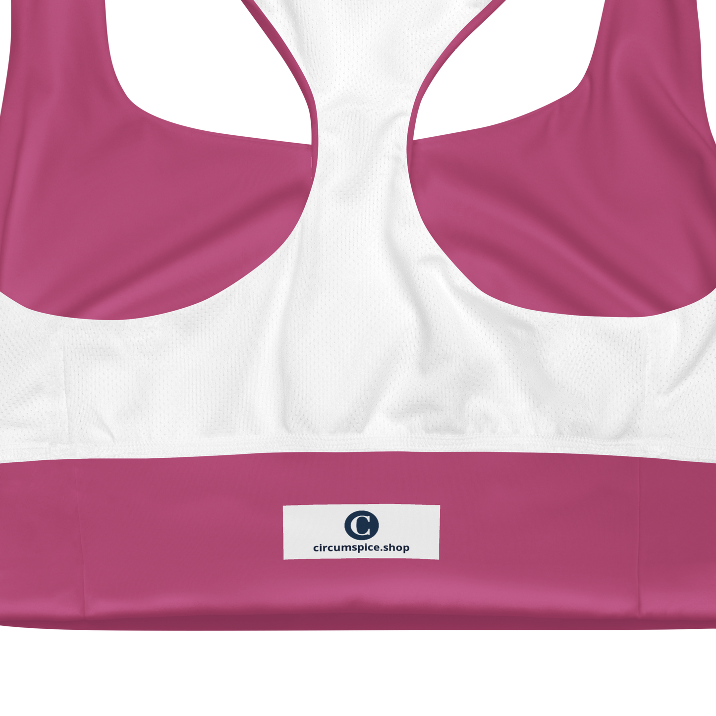 Michigan Upper Peninsula Longline Sports Bra (w/ UP Outline) | Apple Blossom Pink