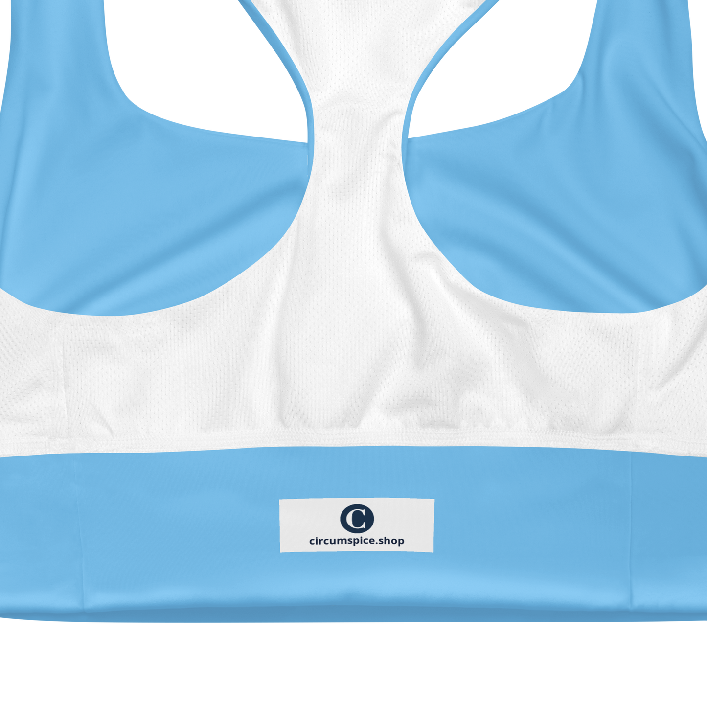 Michigan Upper Peninsula Longline Sports Bra (w/ UP Outline) | DTW Blue