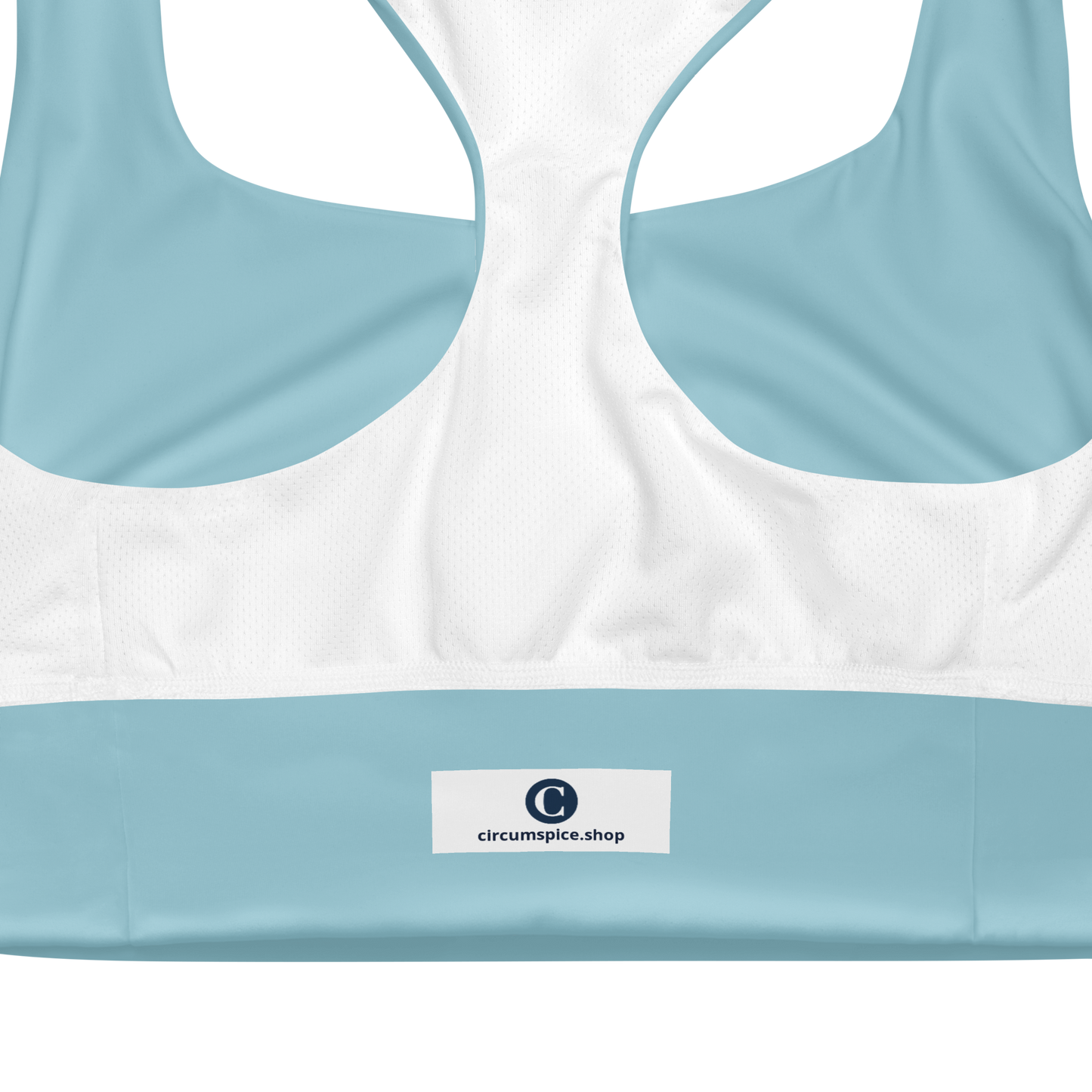 Michigan Upper Peninsula Longline Sports Bra (w/ UP Outline) | '58 Caddie Blue