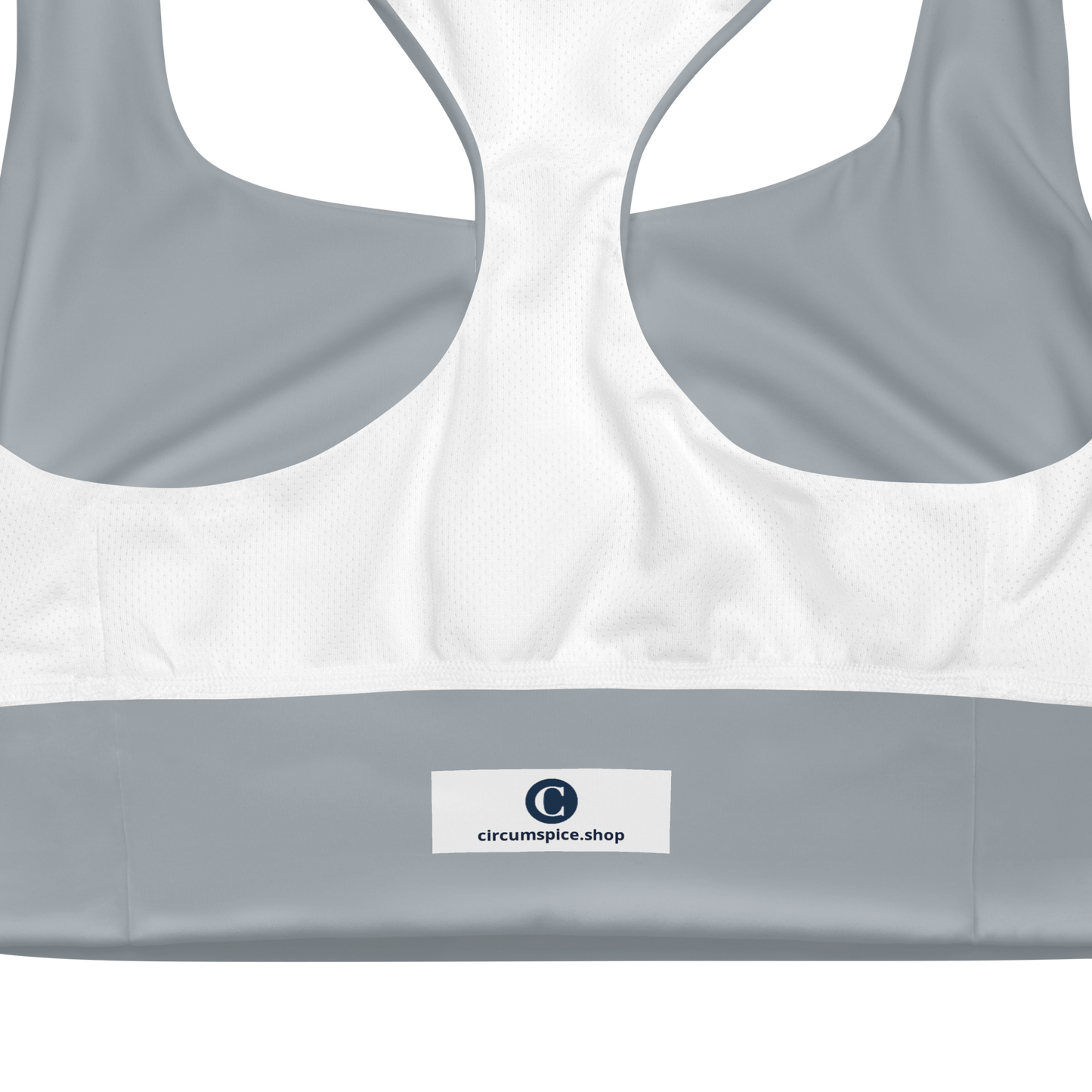 Michigan Upper Peninsula Longline Sports Bra (w/ UP Outline) | Silver