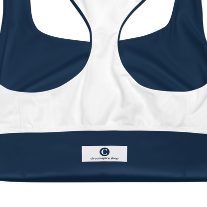 Michigan Upper Peninsula Longline Sports Bra (w/ UP Outline) | Navy