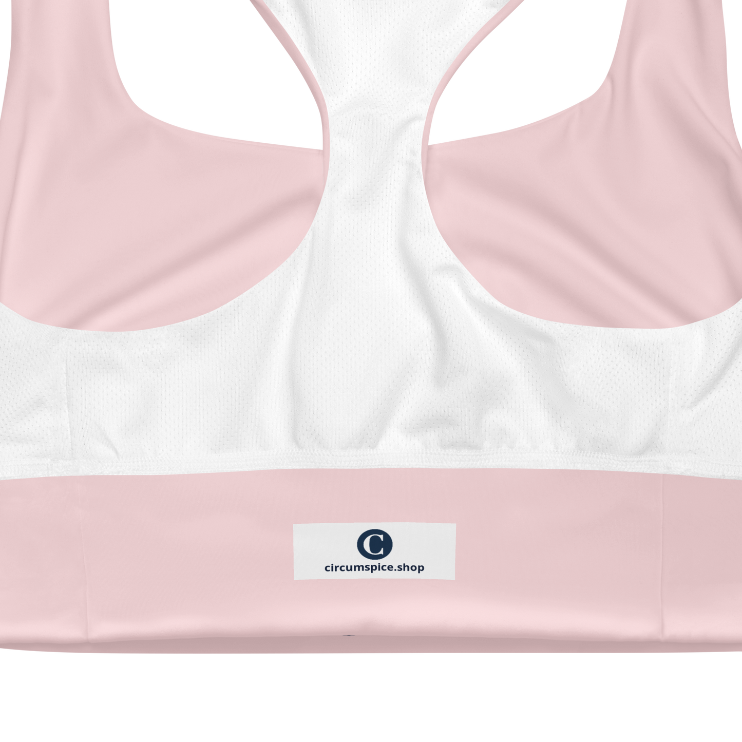 Michigan Upper Peninsula Longline Sports Bra (w/ UP Outline) | Pale Pink