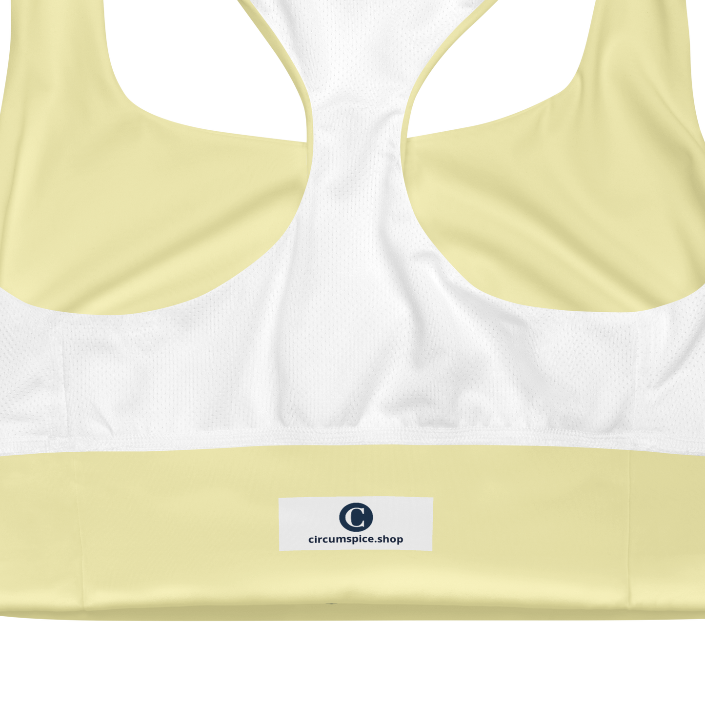 Michigan Upper Peninsula Longline Sports Bra (w/ UP Outline) | Canary Yellow