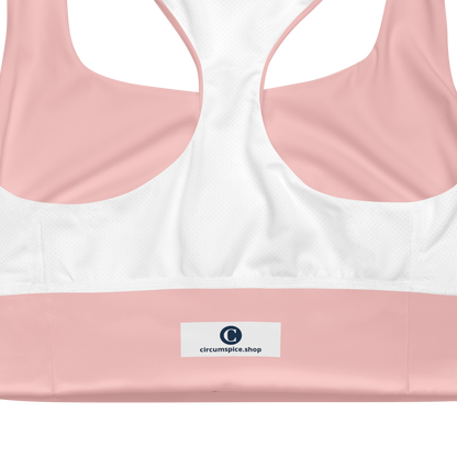 Michigan Upper Peninsula Longline Sports Bra (w/ UP Outline) | Cosmos Pink