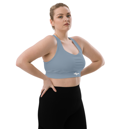 Michigan Upper Peninsula Longline Sports Bra (w/ UP Outline) | B-24 Grey