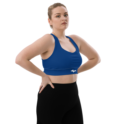 Michigan Upper Peninsula Longline Sports Bra (w/ UP Outline) | Dearborn Blue