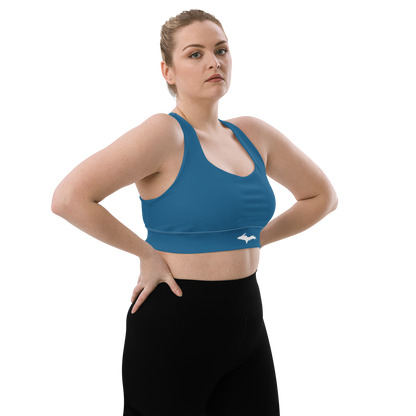 Michigan Upper Peninsula Longline Sports Bra (w/ UP Outline) | Blueberry