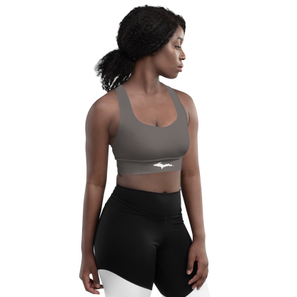 Michigan Upper Peninsula Longline Sports Bra (w/ UP Outline) | Warren Tank Grey