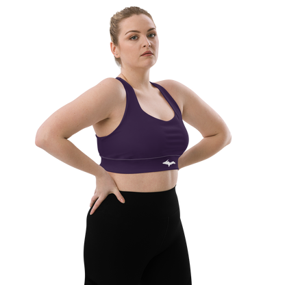 Michigan Upper Peninsula Longline Sports Bra (w/ UP Outline) | Blackcurrant