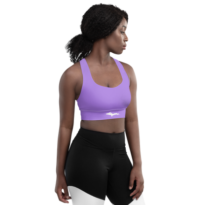 Michigan Upper Peninsula Longline Sports Bra (w/ UP Outline) | Lavender