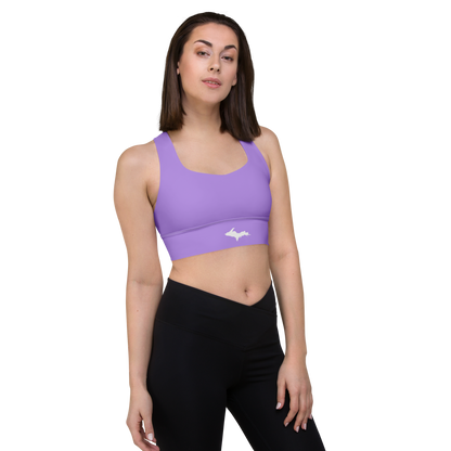 Michigan Upper Peninsula Longline Sports Bra (w/ UP Outline) | Lavender