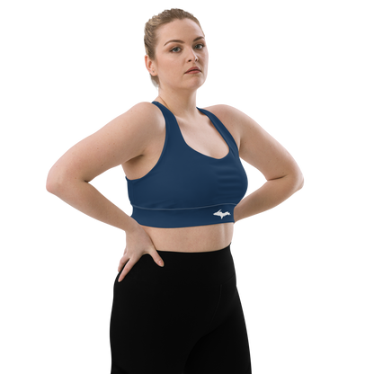 Michigan Upper Peninsula Longline Sports Bra (w/ UP Outline) | Navy