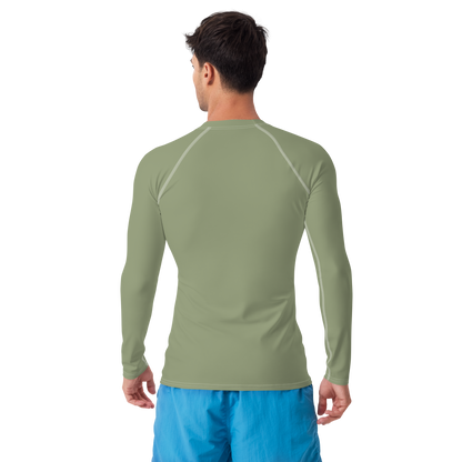 Michigan Upper Peninsula Rash Guard (w/ UP USA Flag) | Men's - Beachgrass Green