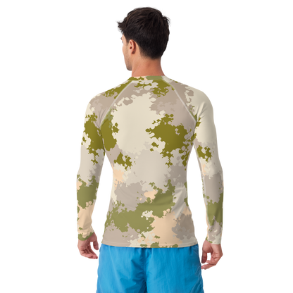 Michigan Upper Peninsula Rash Guard (w/ UP USA Flag) | Men's - Rosy Mound Camo