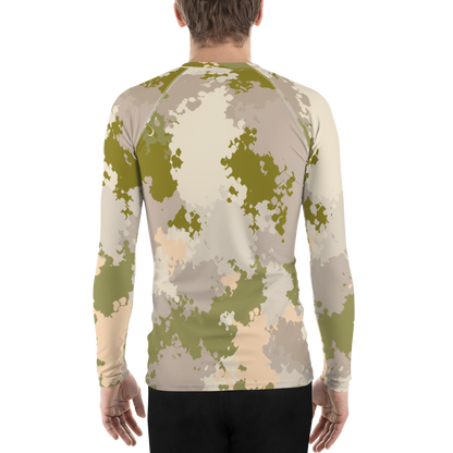 Michigan Upper Peninsula Rash Guard (w/ UP USA Flag) | Men's - Rosy Mound Camo