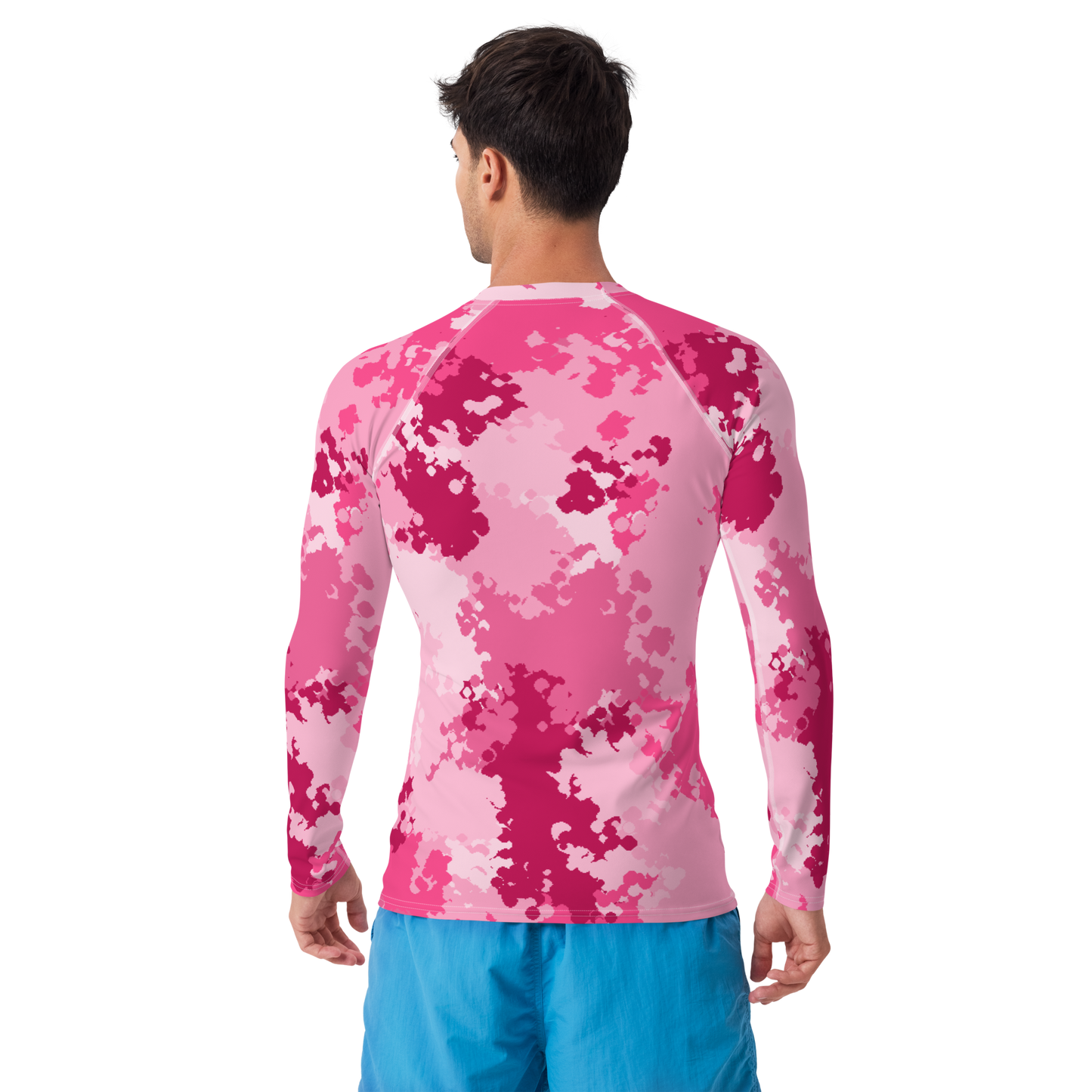 Michigan Upper Peninsula Rash Guard (w/ UP USA Flag) | Men's - Pink Camo