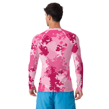 Michigan Upper Peninsula Rash Guard (w/ UP USA Flag) | Men's - Pink Camo