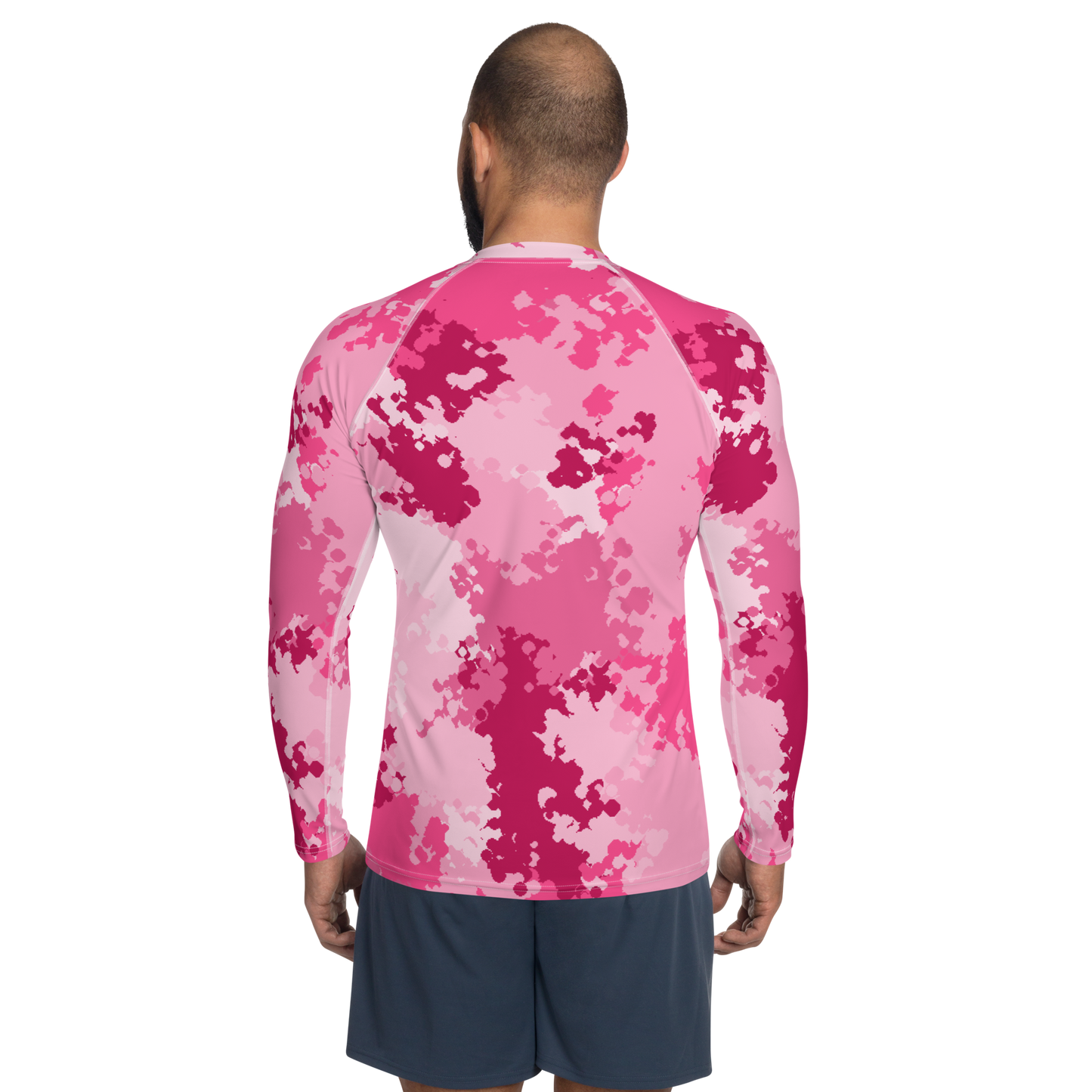 Michigan Upper Peninsula Rash Guard (w/ UP USA Flag) | Men's - Pink Camo